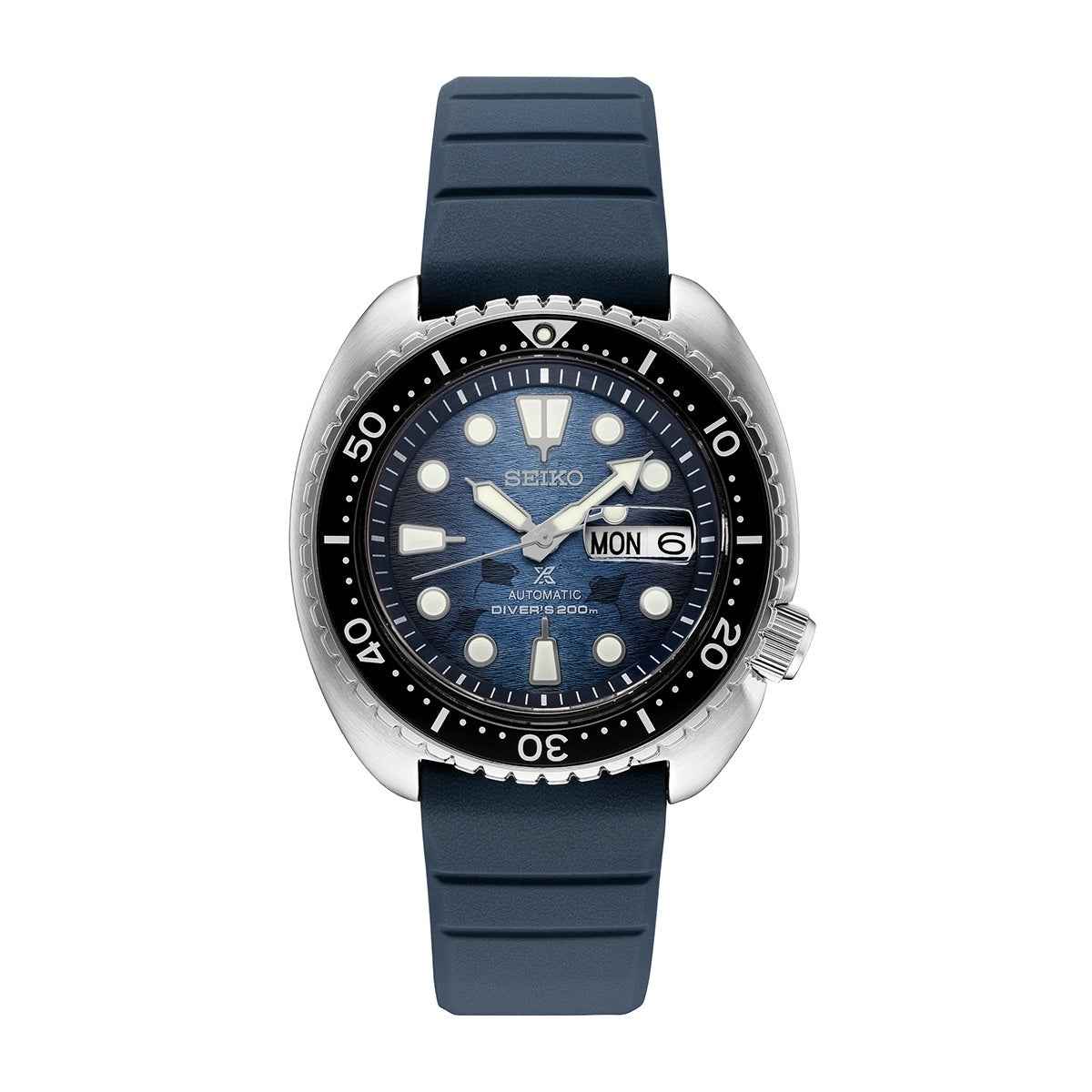 Seiko Men's Prospex Special Edition Automatic Stainless Steel Watch with Blue Dial & Silicone Strap