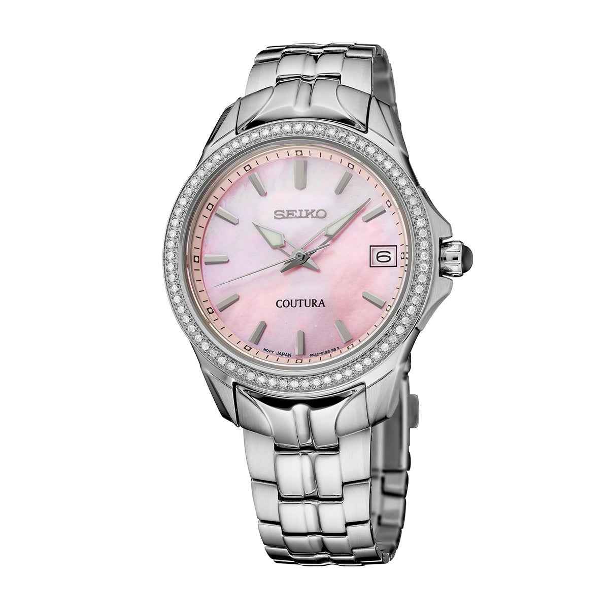 Seiko Ladies' Coutura Quartz Stainless Steel Watch with Pink Dial