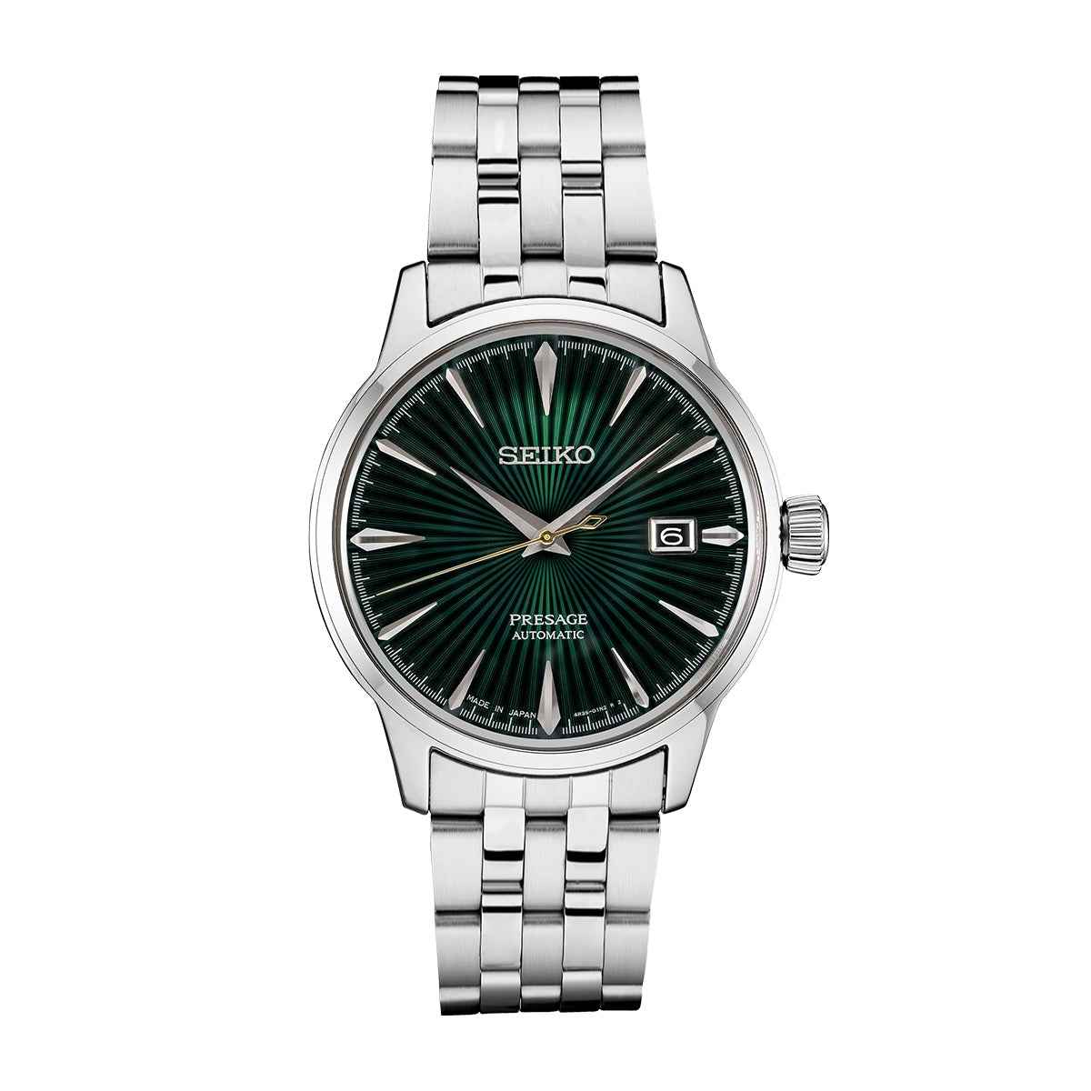 Seiko Men's Presage Automatic Stainless Steel Watch with Green Dial