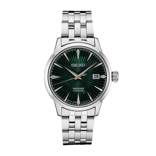 Seiko Men's Presage Automatic Stainless Steel Watch with Green Dial