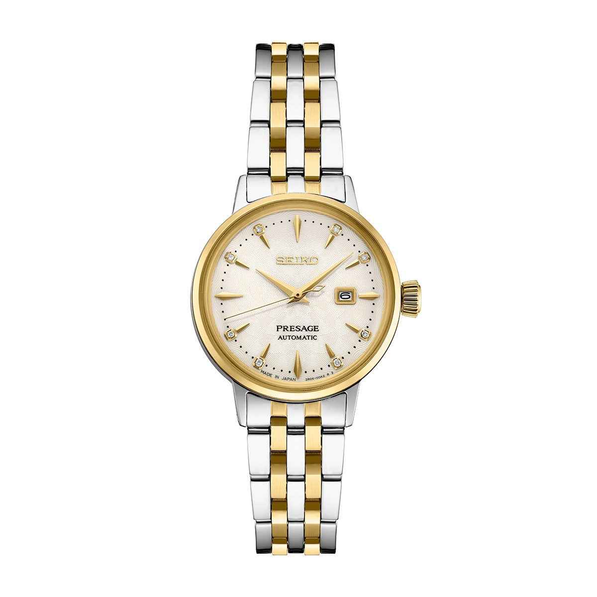 Seiko Ladies' Presage Cocktail Time Automatic Two-Tone Stainless Steel Watch with Champagne Dial