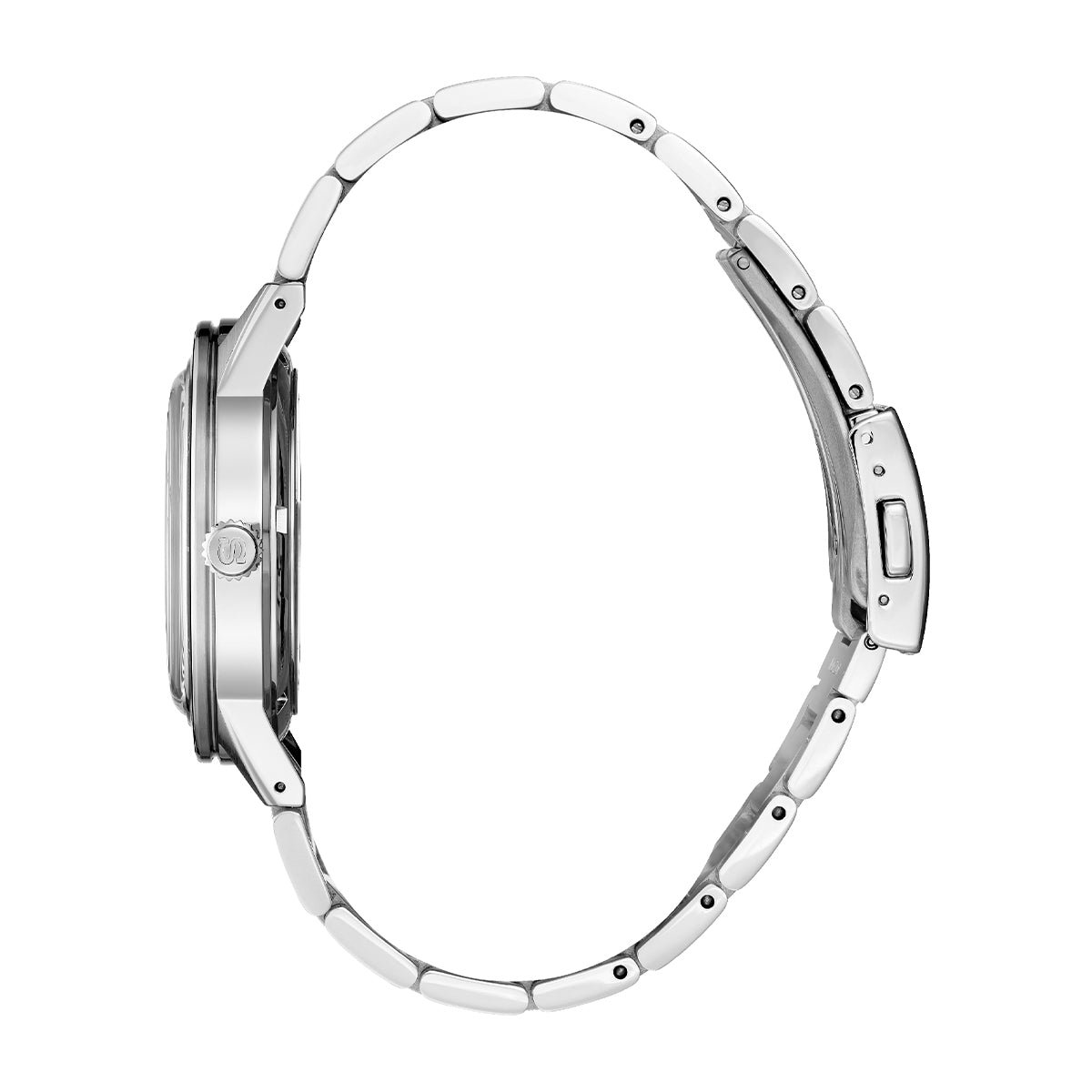 Seiko Presage automatic watch with cream open-heart dial and stainless steel bracelet