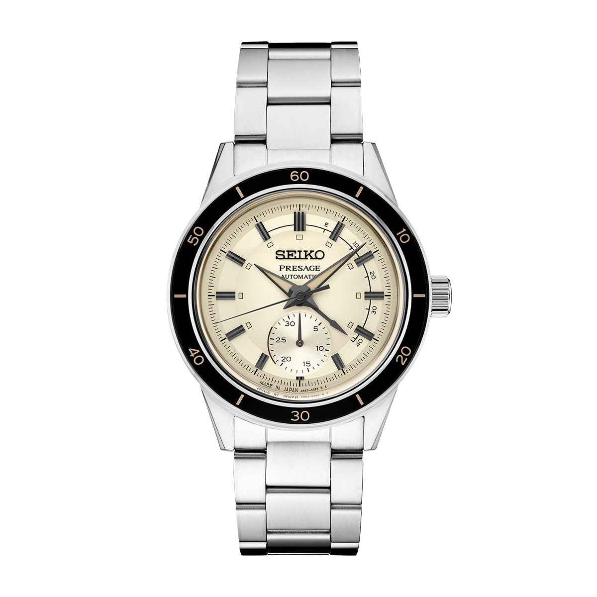 Seiko Men's Presage Automatic Stainless Steel Watch with Cream Dial
