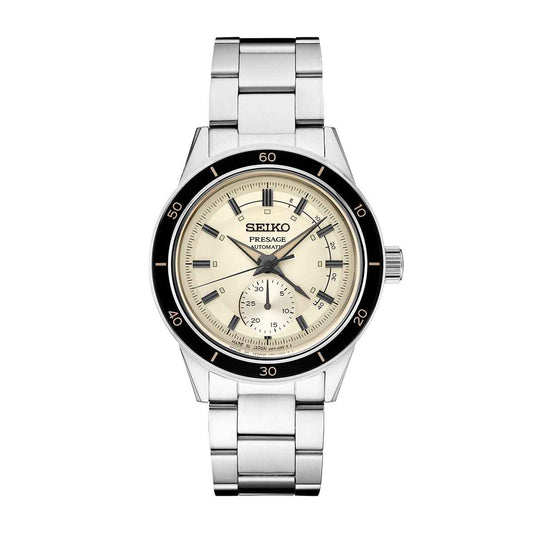 Seiko Men's Presage Automatic Stainless Steel Watch with Cream Dial
