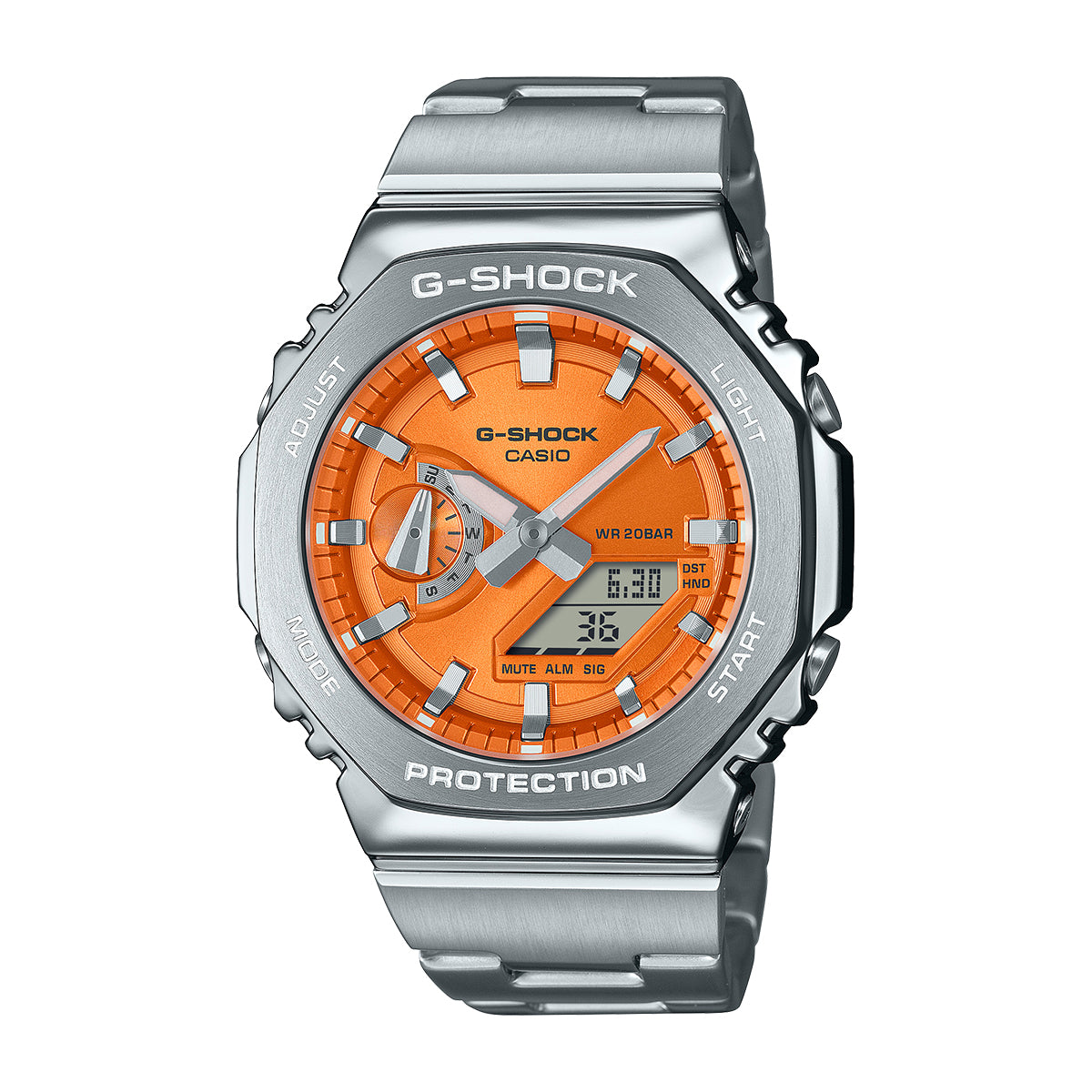 G-Steel quartz orange dial watch