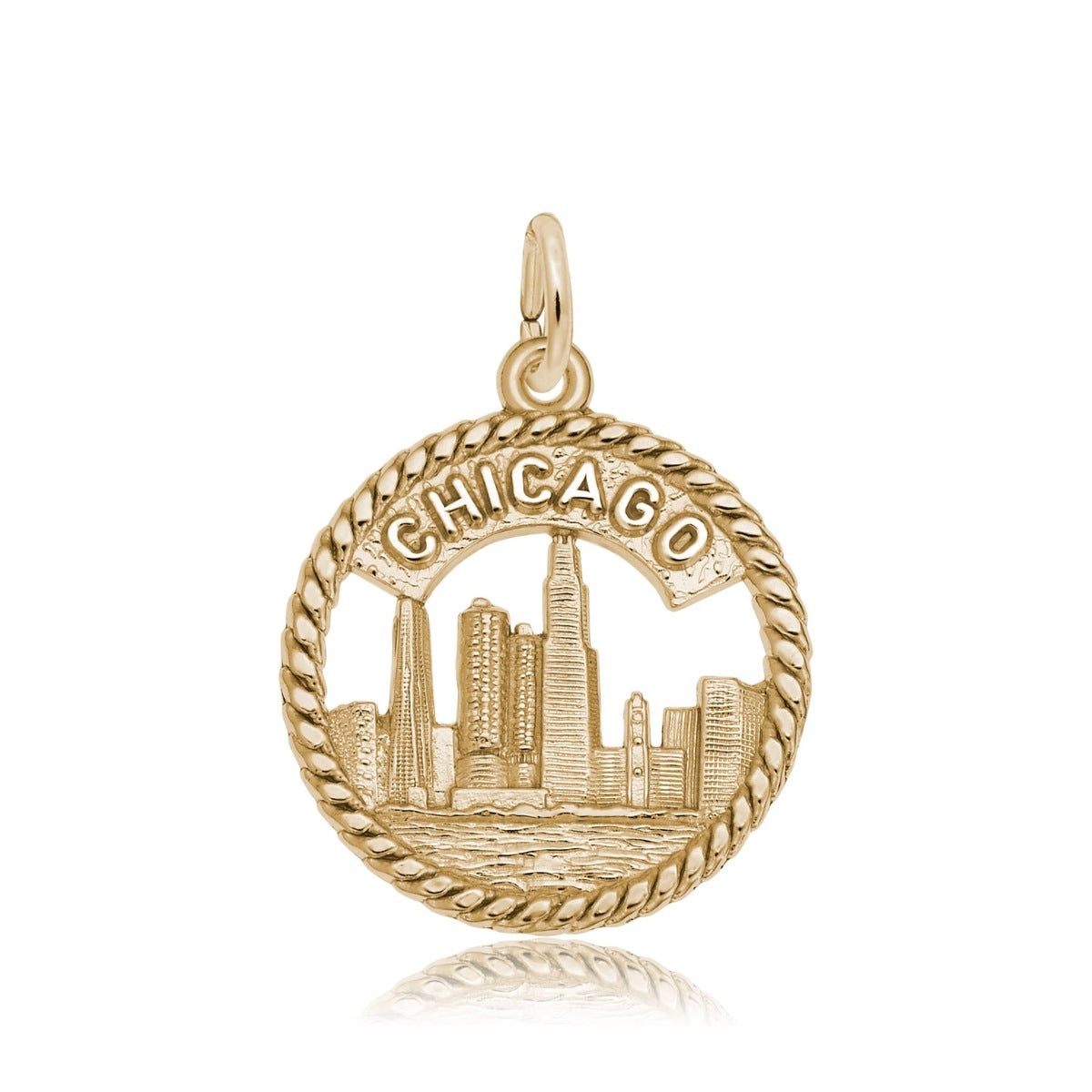 Chicago Skyline Charm in 14K Yellow Gold