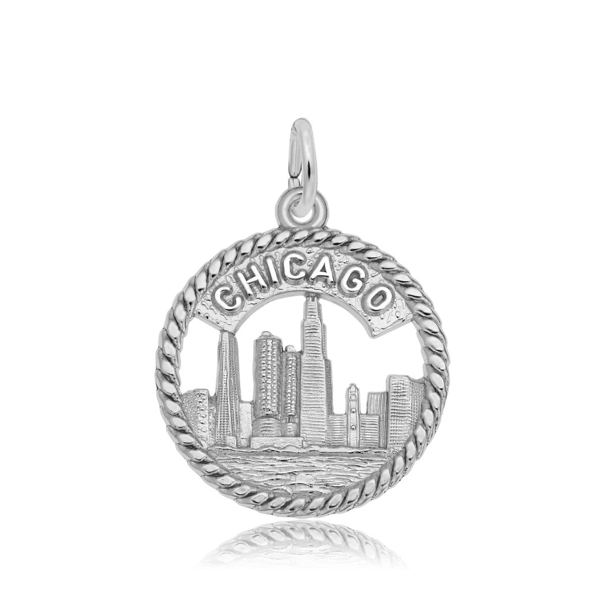 Chicago Skyline Charm in Sterling Silver