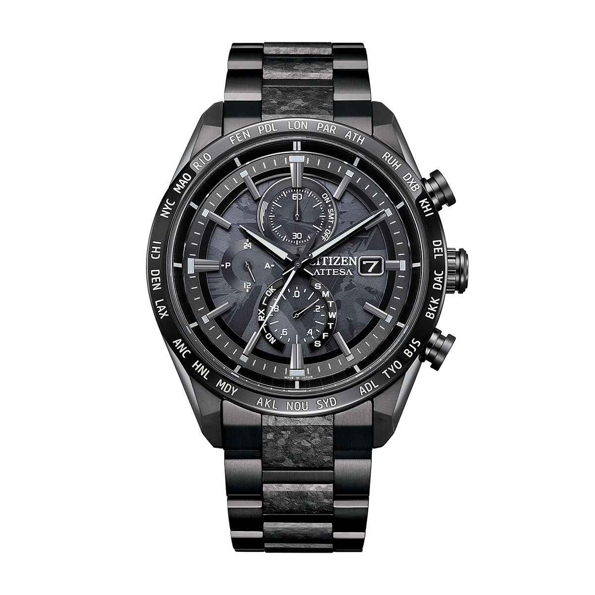 Citizen Men's Attesa Hakuto Eco-Drive Gray Titanium Watch with Black Dial