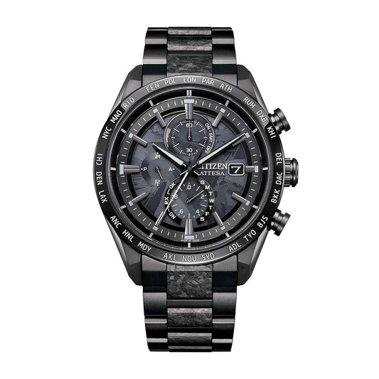 Citizen Men's Attesa Hakuto Eco-Drive Gray Titanium Watch with Black Dial