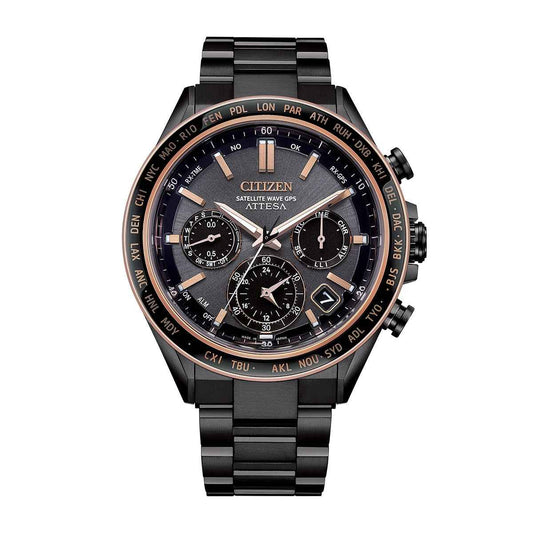 Citizen Men's Attesa Eco-Drive Gray Titanium Watch with Brown Dial