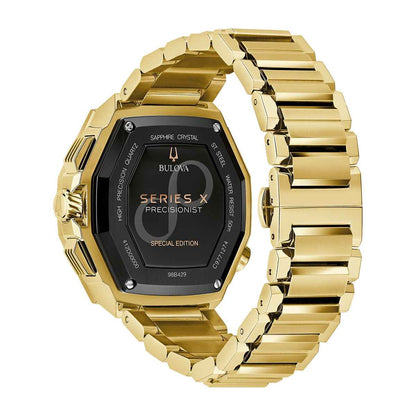 Bulova Men's Series X SE Quartz Gold-Tone Stainless Steel Watch with Black Dial front view