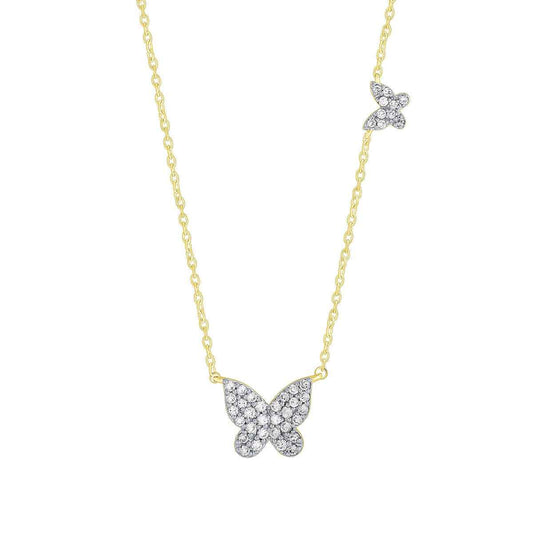 1/4 ct. tw. Diamond Butterfly Necklace in 10K Yellow Gold