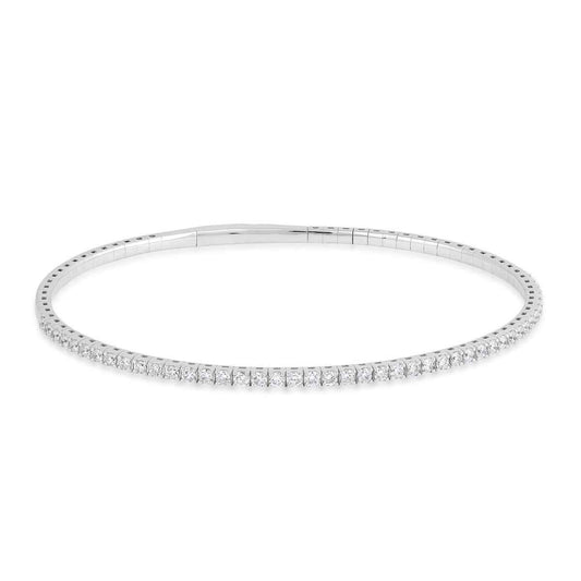 Adamante 1 ct. tw. Lab-Grown Diamond Flex Bangle in 10K White Gold