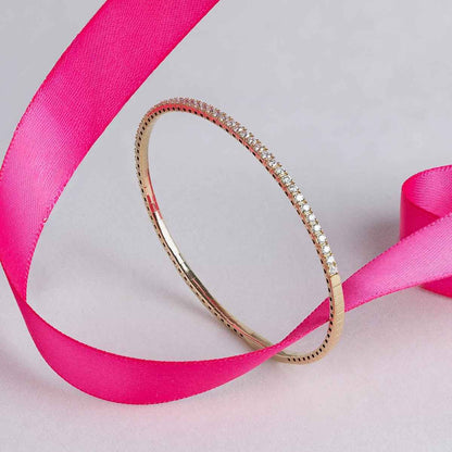Adamante 1 ct. tw. Lab-Grown Diamond Flex Bangle in 10K Yellow Gold front view