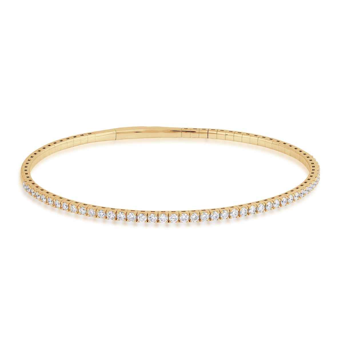 Adamante 1 ct. tw. Lab-Grown Diamond Flex Bangle in 10K Yellow Gold