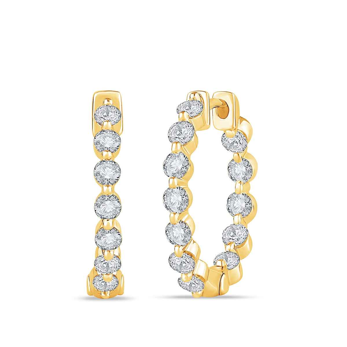 Adamante 1 ct. tw. Lab-Grown Diamond Inside-Out Hoop Earrings in 10K Yellow Gold