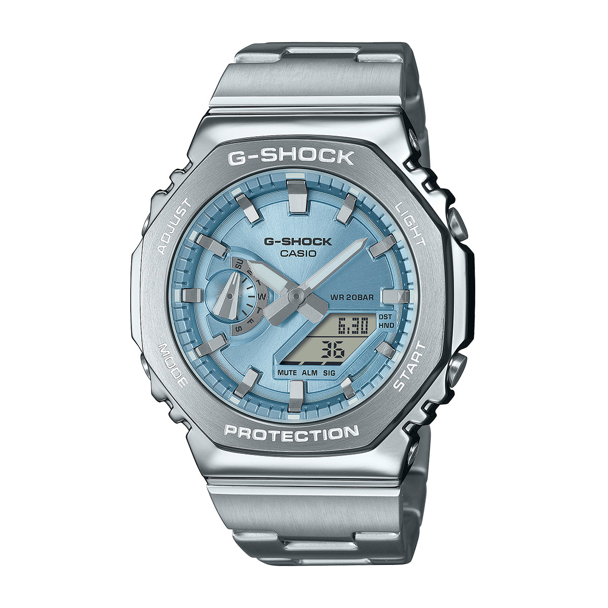 g-shock quartz g-steel blue dial watch
