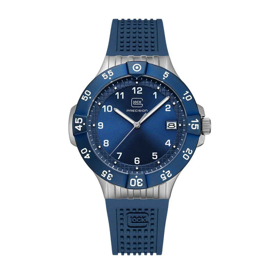 Glock Men's Quartz Blue Stainless Steel Watch with Blue Dial & Silicone Strap