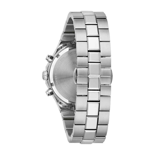 Bulova Men's Prestige Quartz Stainless Steel Watch with Gray Dial close-up detail