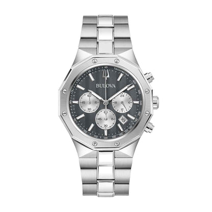 Bulova Men's Prestige Quartz Stainless Steel Watch with Gray Dial