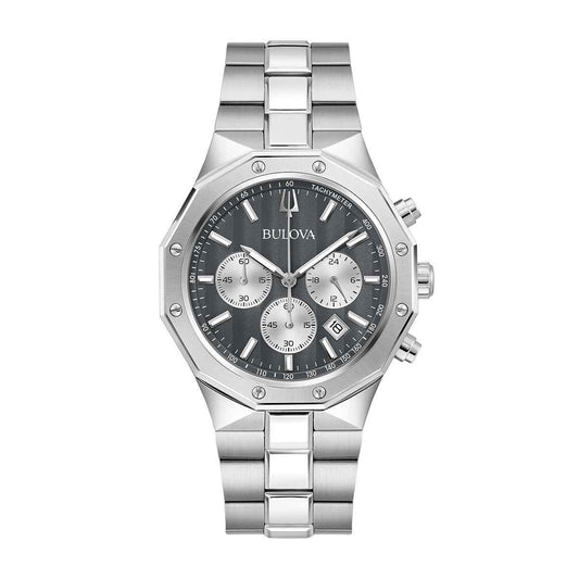 Bulova Men's Prestige Quartz Stainless Steel Watch with Gray Dial