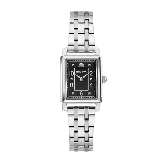 Bulova Ladies' The Very Thought Of You Quartz Stainless Steel Watch with Black Dial