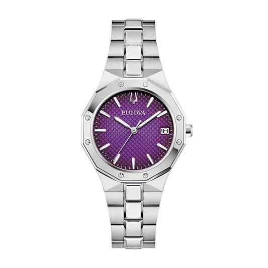Bulova Ladies' Prestige Quartz Stainless Steel Watch with Purple Dial