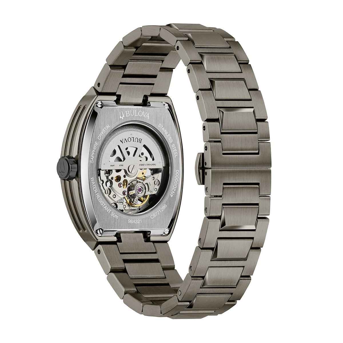 Bulova Men's Maquina Automatic Gray Stainless Steel Watch with Green Dial