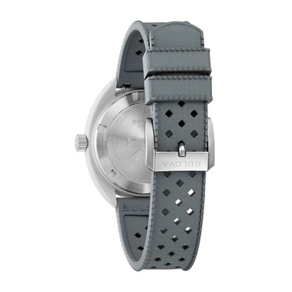 Bulova Men's Snorkel Quartz Gray Ceramic Watch with White Dial & Gray Rubber Strap