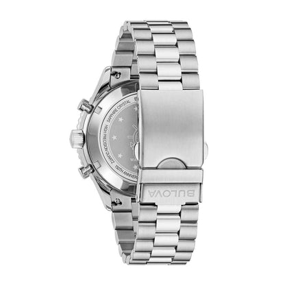 Bulova Men's Marine Star Heritage Quartz Stainless Steel Watch with Black Dial