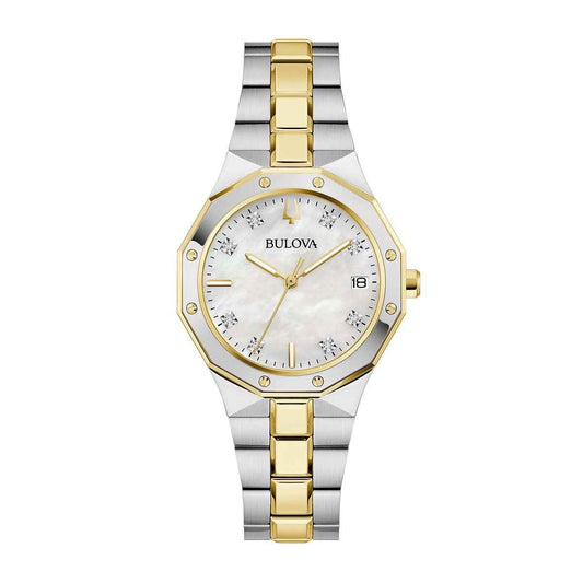 Bulova Ladies' Prestige Quartz Two-Tone Stainless Steel Watch with White Dial
