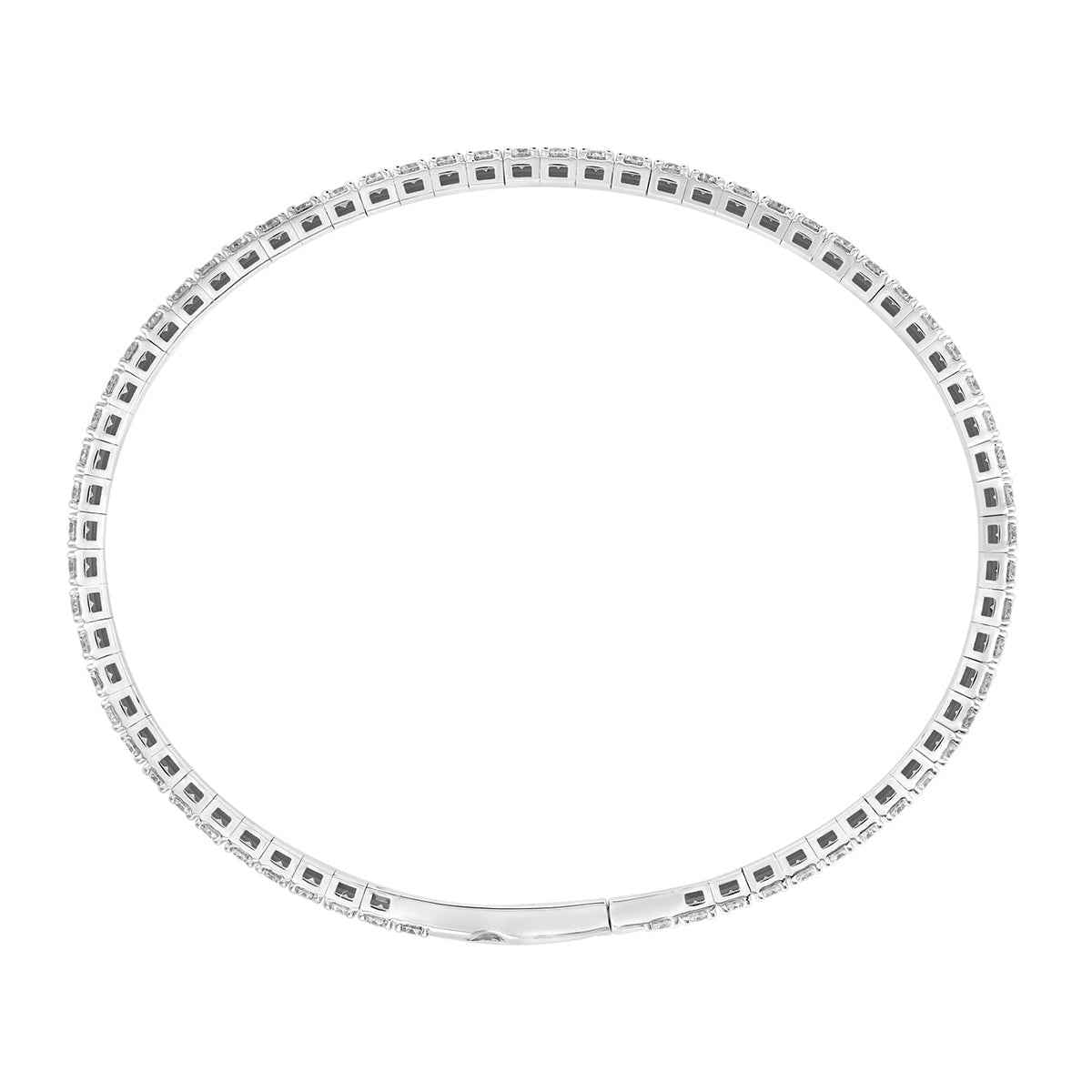 Adamante 3 ct. tw. Lab-Grown Diamond Flex Bangle Bracelet in 14K White Gold front view