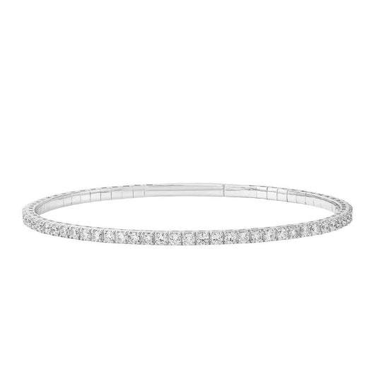 Adamante 3 ct. tw. Lab-Grown Diamond Flex Bangle Bracelet in 14K White Gold