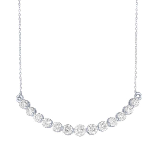 Adamante 2 ct. tw. Lab-Grown Diamond Curved Bar Necklace in 14K White Gold (2)