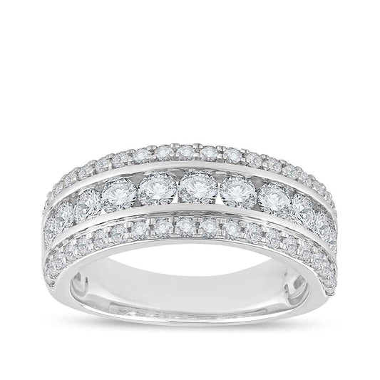 Adamante 1-1/2 ct. tw. Lab-Grown Diamond Multi-Row Anniversary Ring in 14K White Gold