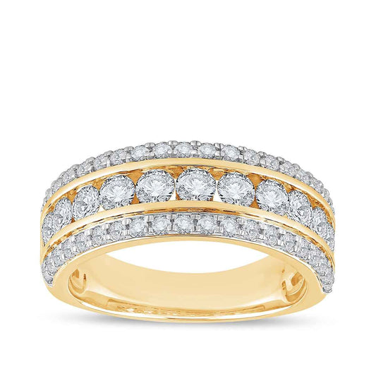 Adamante 1-1/2 ct. tw. Lab-Grown Diamond Multi-Row Anniversary Ring in 14K Yellow Gold (2)