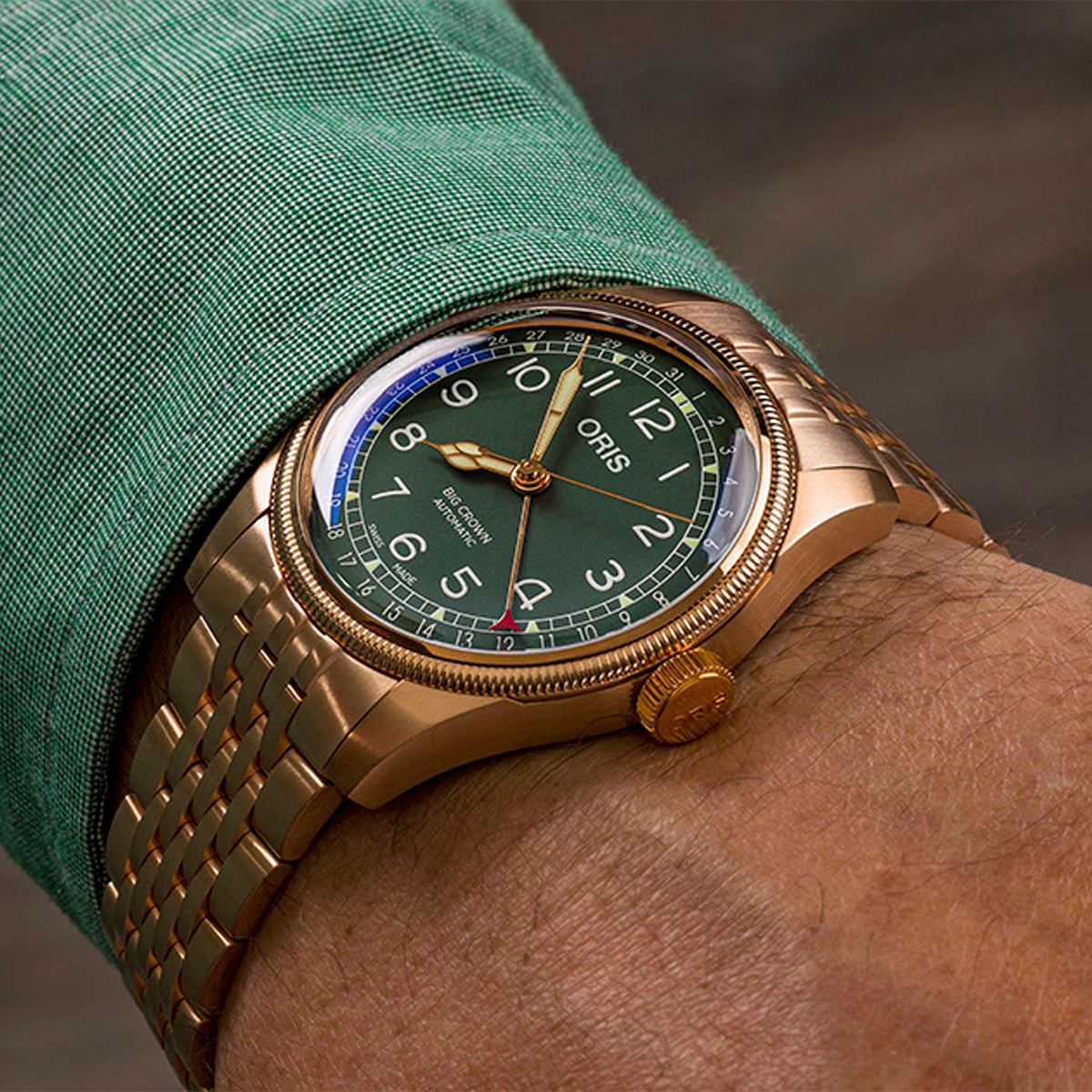 crown bronze automatic oris watch
