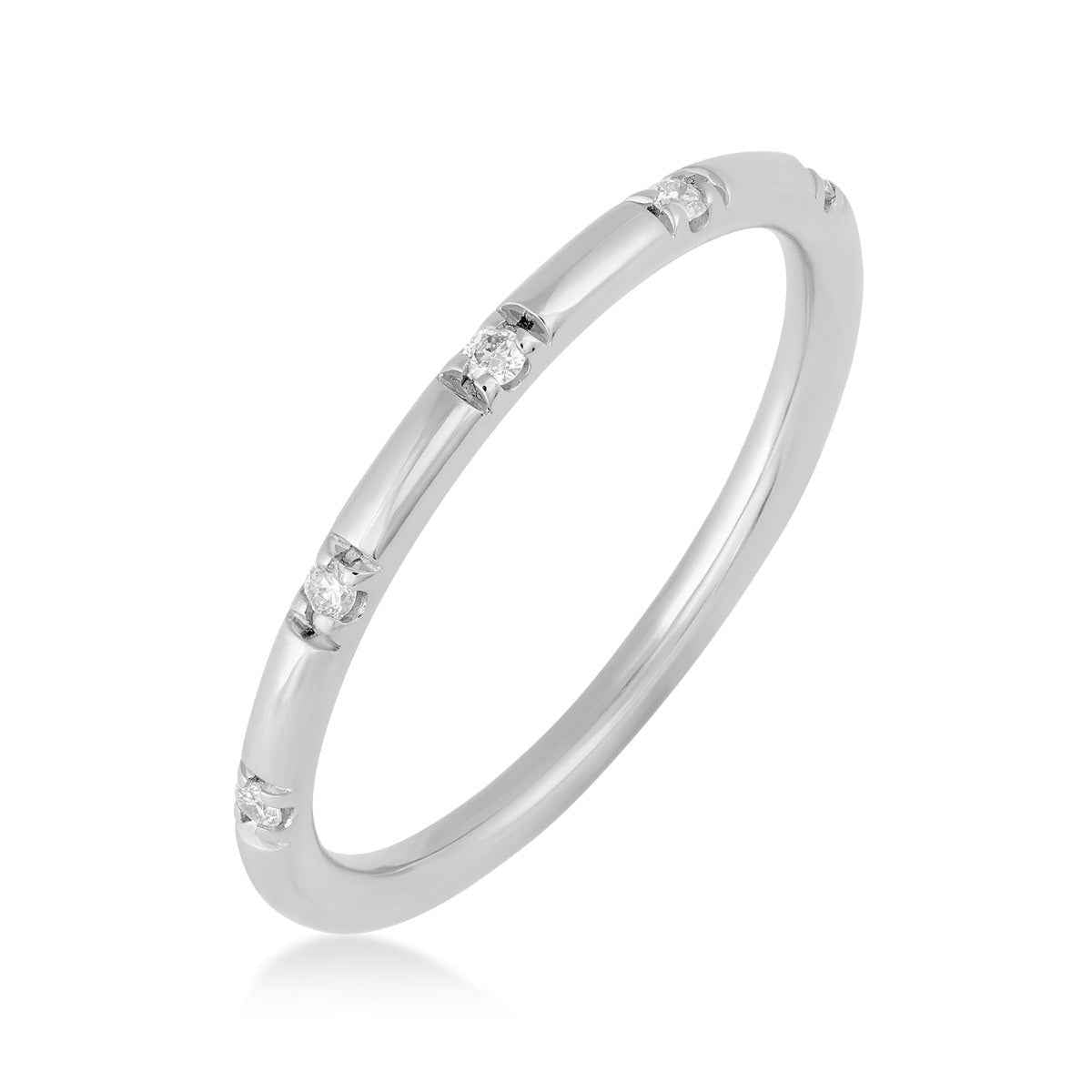 Perfect Match Diamond Accent Anniversary Ring in 10K White Gold front view (2)