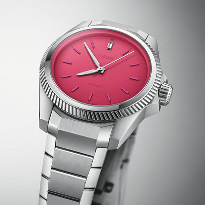miss piggy oris pink dial automatic watch styled