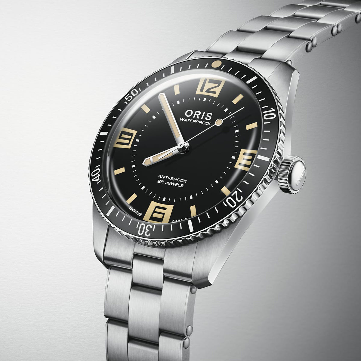 60th anniversary automatic black dial oris watch styled