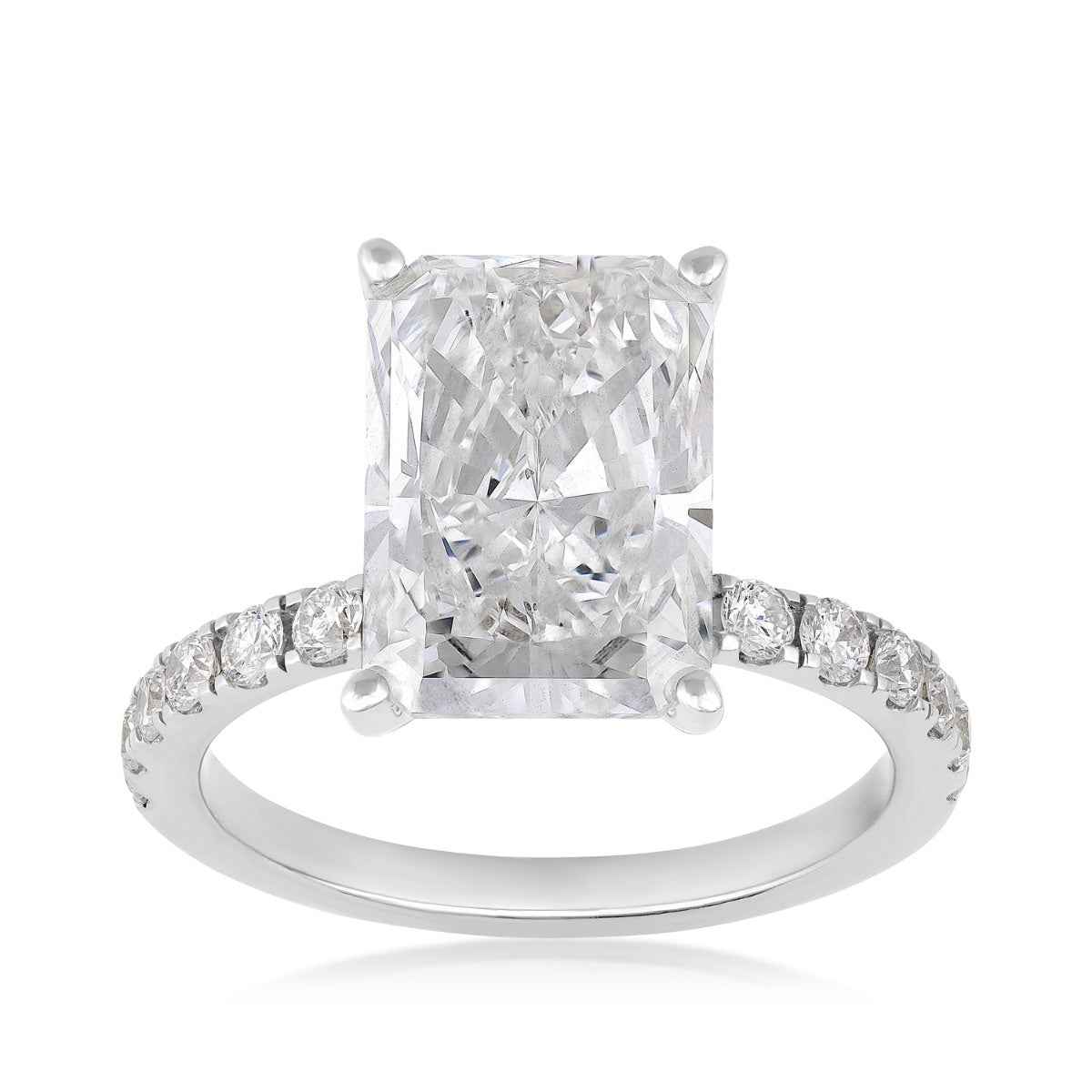 Adamante 5-1/2 ct. tw. Lab-Grown Radiant Cut Diamond Hidden Halo Engagement Ring in 14K White Gold