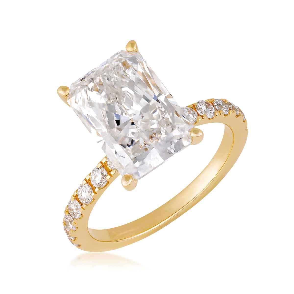 Adamante 5-1/2 ct. tw. Lab-Grown Radiant Cut Diamond Engagement Ring in 14K Yellow Gold front view