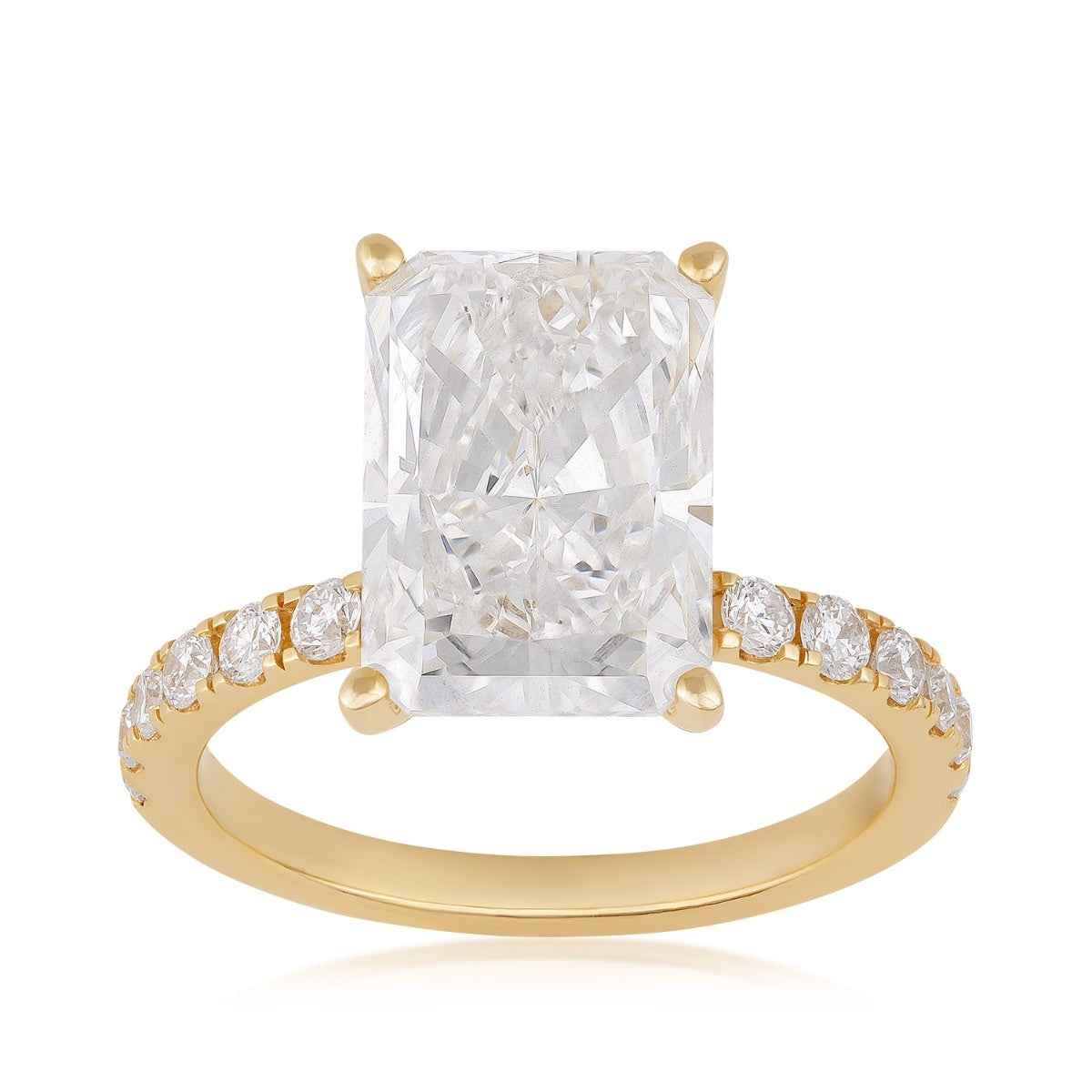 Adamante 5-1/2 ct. tw. Lab-Grown Radiant Cut Diamond Engagement Ring in 14K Yellow Gold