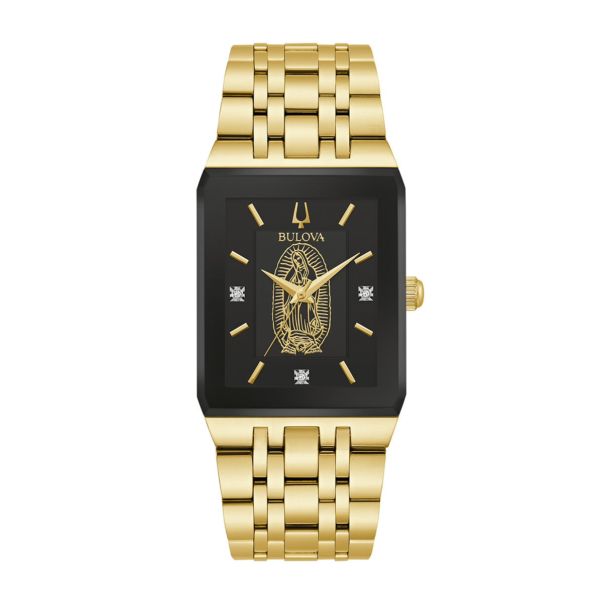 Lady of Guadalupe black dial watch