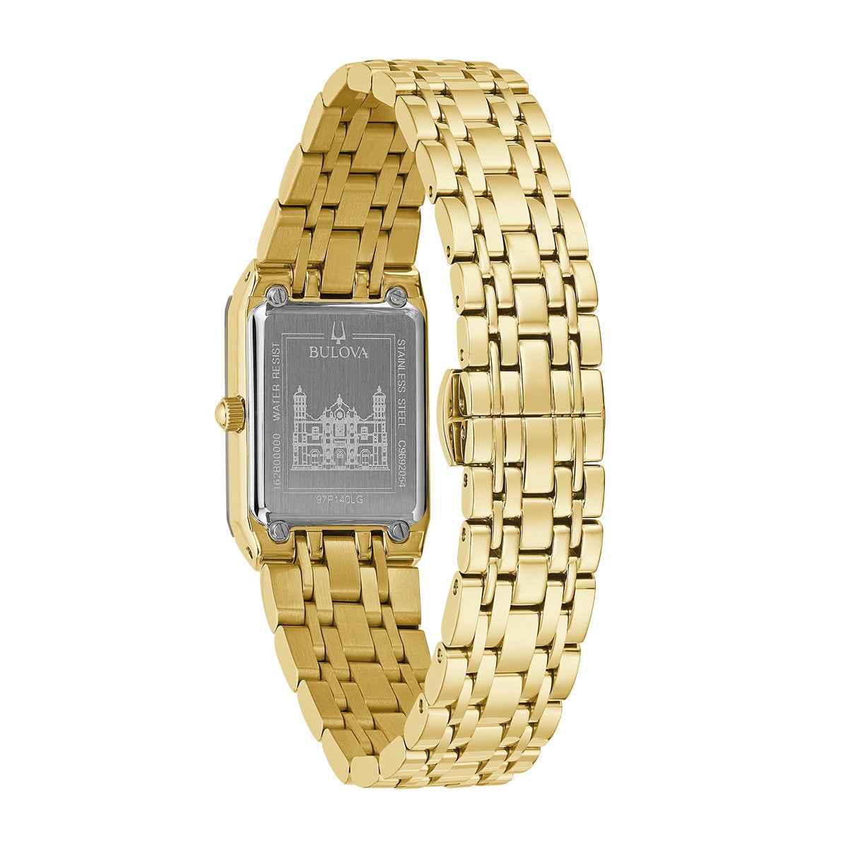 Bulova Men's Lady of Guadalupe Quartz Gold-Tone Stainless Steel Watch with Gold Dial