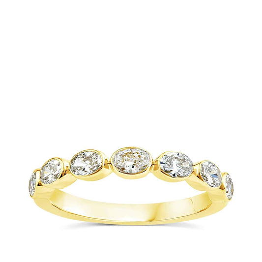 Adamante 1 ct. tw. Lab-Grown Oval Diamond Anniversary Ring in 10K Yellow Gold