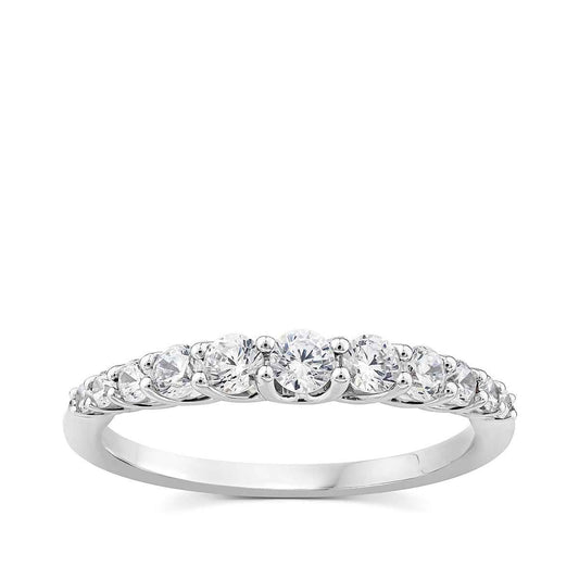 Adamante 1/2 ct. tw. Lab-Grown Diamond Graduated Anniversary Ring in 10K White Gold