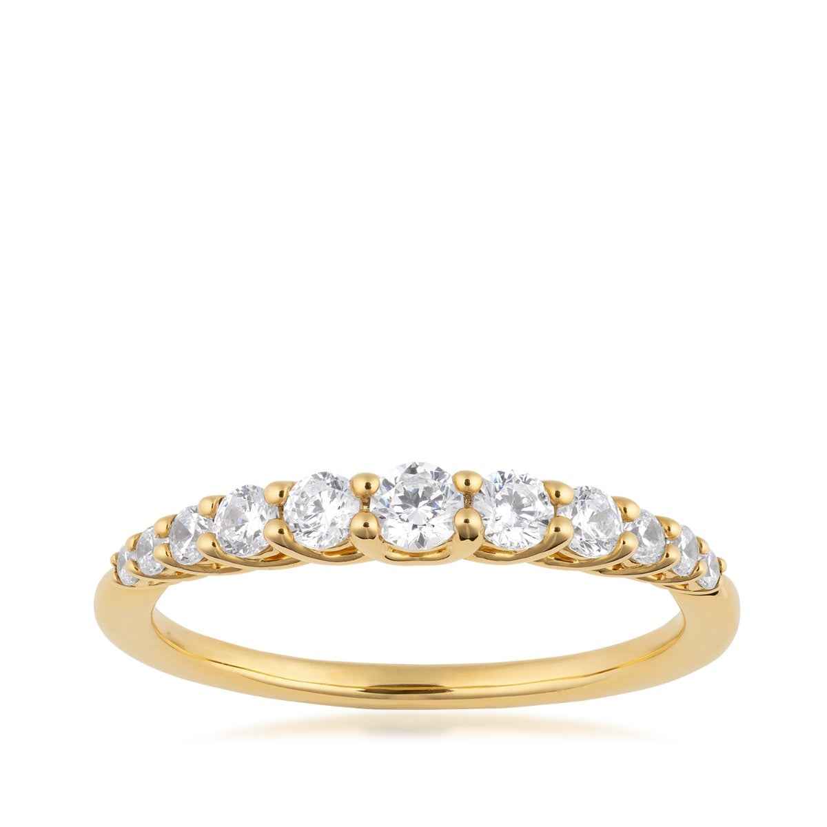 Adamante 1/2 ct. tw. Lab-Grown Diamond Graduated Anniversary Ring in 10K Yellow Gold