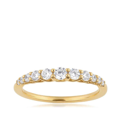 Adamante 1/2 ct. tw. Lab-Grown Diamond Graduated Anniversary Ring in 10K Yellow Gold