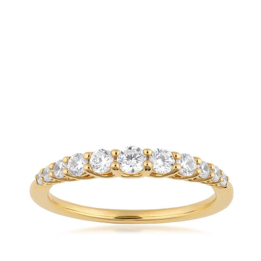Adamante 1/2 ct. tw. Lab-Grown Diamond Graduated Anniversary Ring in 10K Yellow Gold